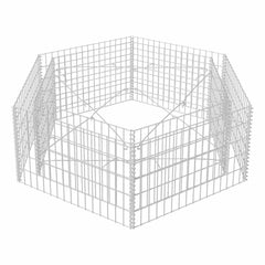vidaXL Hexagonal Gabion Raised Bed 160x140x50 cm 4