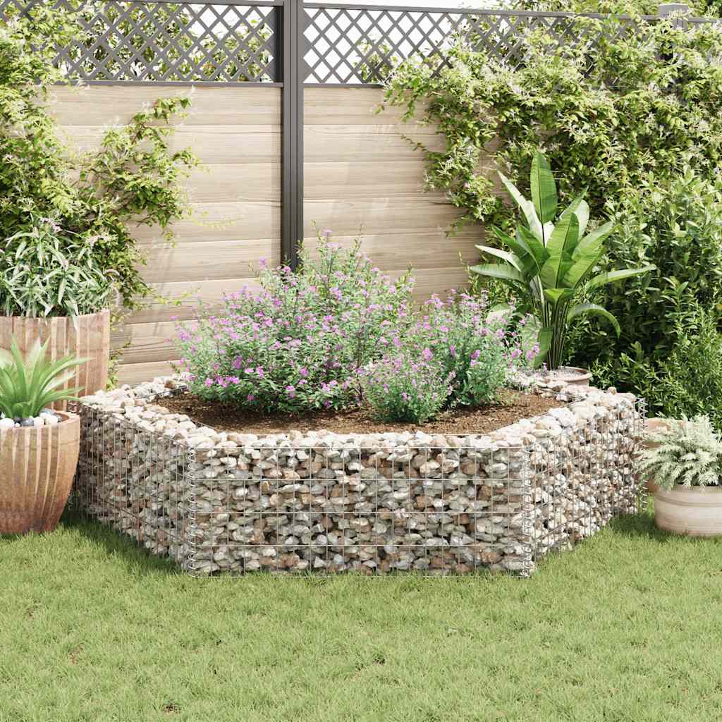 vidaXL Gabion Raised Bed | Silver | Galvanised Steel | 200x173x40 cm 3