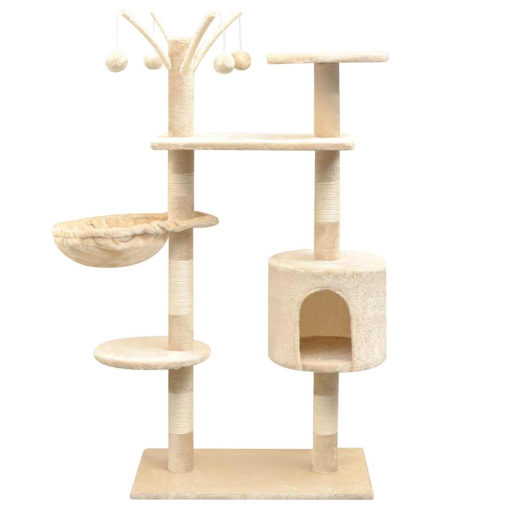 Cat Tree with Sisal Scratching Posts 125 cm Beige 96 cm 35 cm