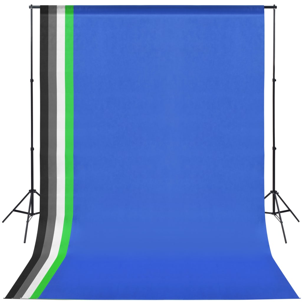 190205 vidaXL Photo Studio Kit with 5 Coloured Backdrops and Adjustable Frame 1