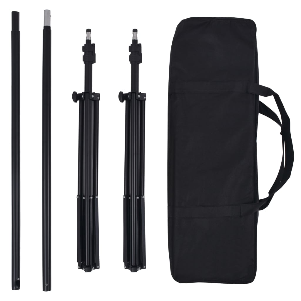 190205 vidaXL Photo Studio Kit with 5 Coloured Backdrops and Adjustable Frame 2