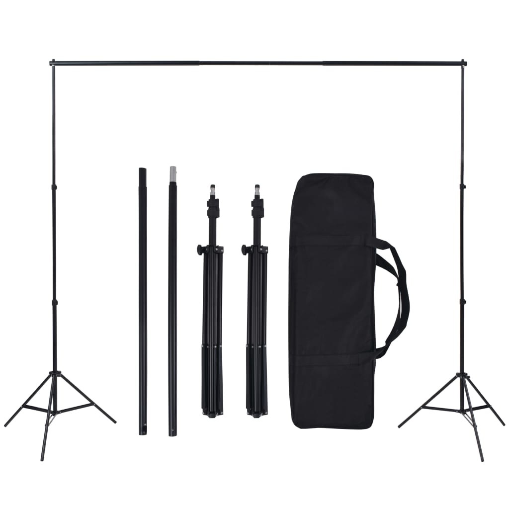 190205 vidaXL Photo Studio Kit with 5 Coloured Backdrops and Adjustable Frame 3