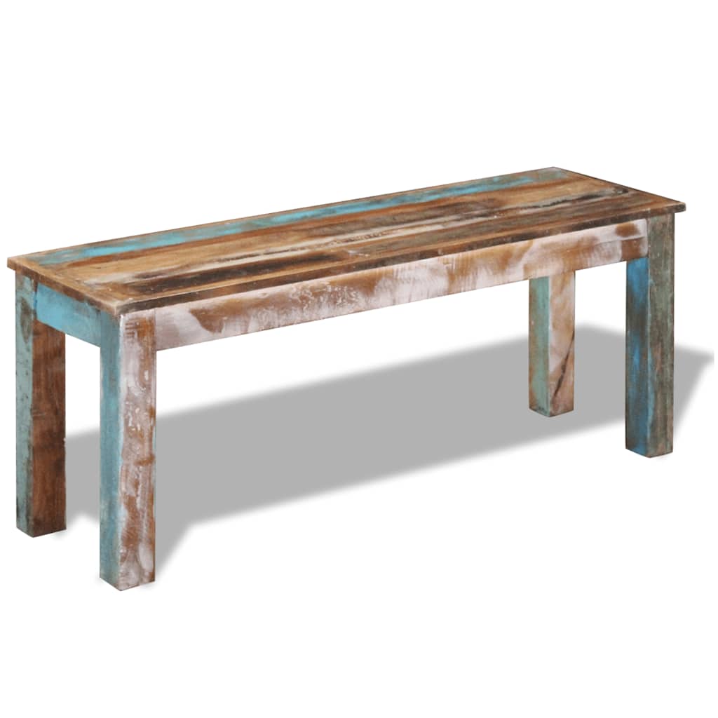 243454 vidaXL Bench Solid Reclaimed Wood 110x35x45 cm 2