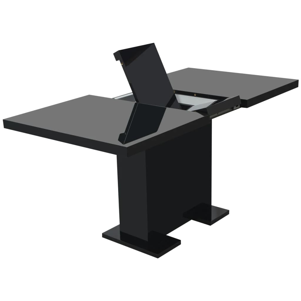 vidaXL Extendable Dining Table High Gloss Black 3