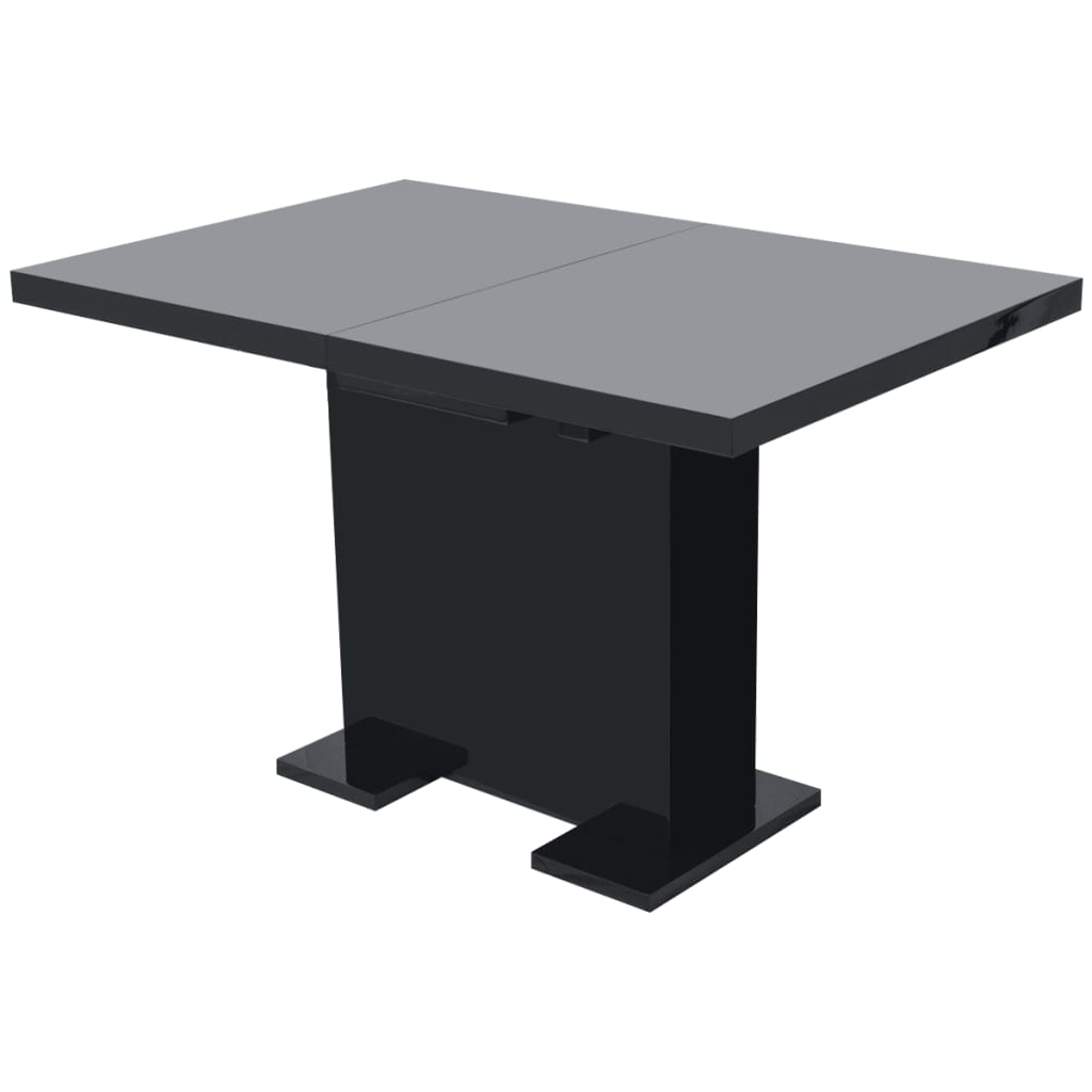 vidaXL Extendable Dining Table High Gloss Black 4