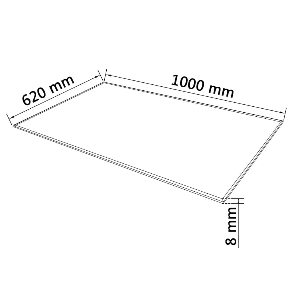 vidaXL Table Top | Transparent | Tempered Glass | 1000x620 mm | Table Top 4