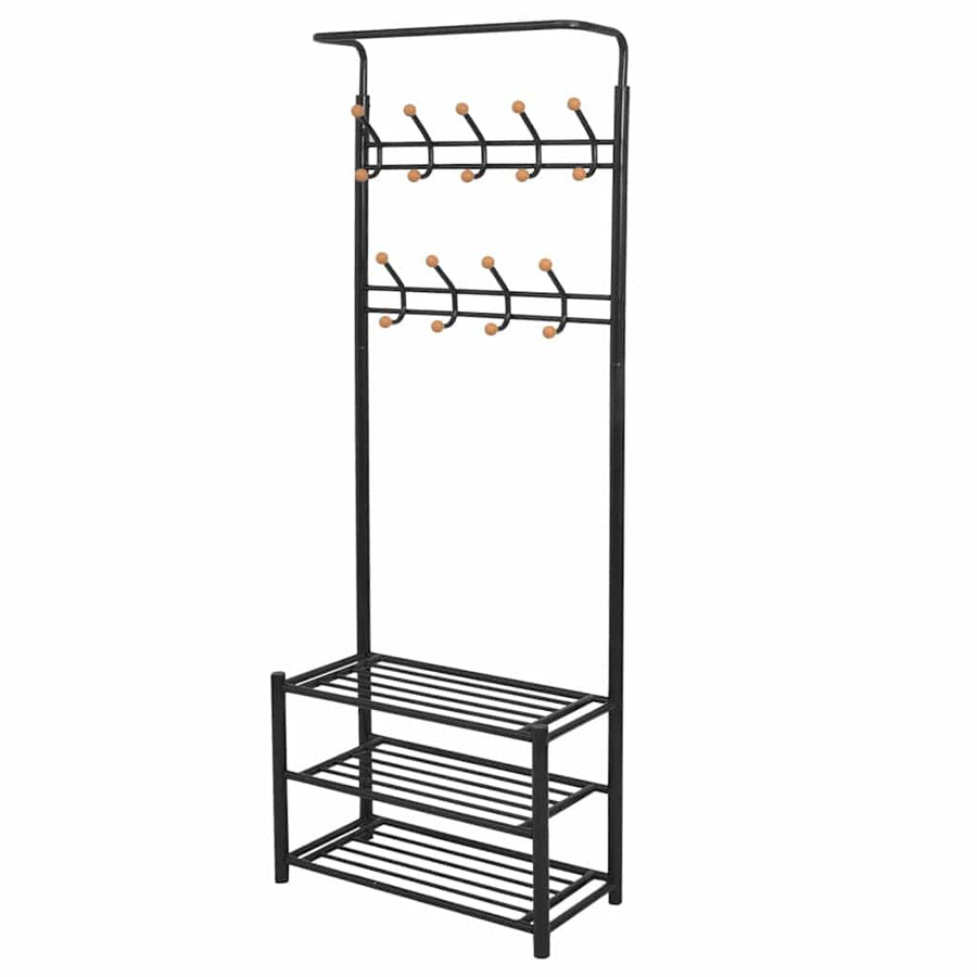 Clothes Rack with Shoe Storage 68x32x182,5 cm Black