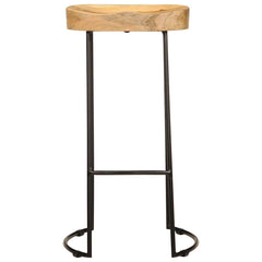 vidaXL Bar Stools 2 pcs Solid Mango Wood 3