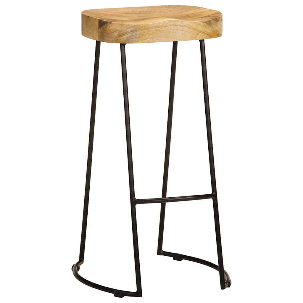 vidaXL Bar Stools 2 pcs Solid Mango Wood 4