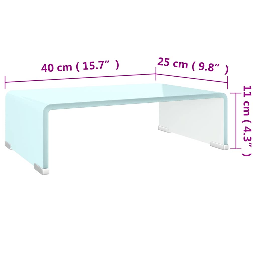 vidaXL TV Stand/Monitor Riser Glass Green 40x25x11 cm 6