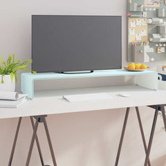 TV Stand/Monitor Riser Glass Depth 30 cm Green 90 cm