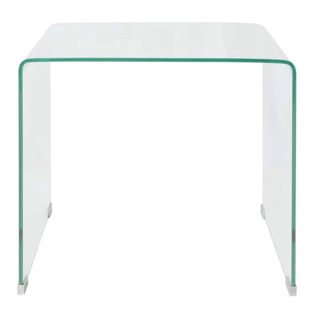 244188 vidaXL Coffee Table Tempered Glass 49,5x50x45 cm Clear 2