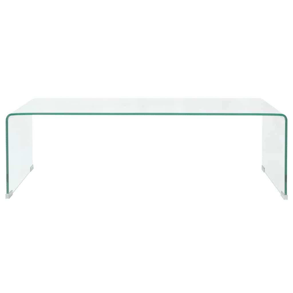 244189 vidaXL Coffee Table Tempered Glass 98x45x30 cm Clear 2
