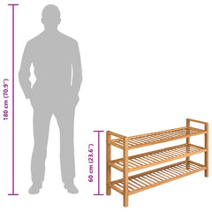 vidaXL Shoe Rack | Solid Oak Brown | Solid Oak Wood | Large | Shoe Rack 6