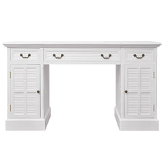 244370 vidaXL Double Pedestal Desk White 140x48x80 cm 3