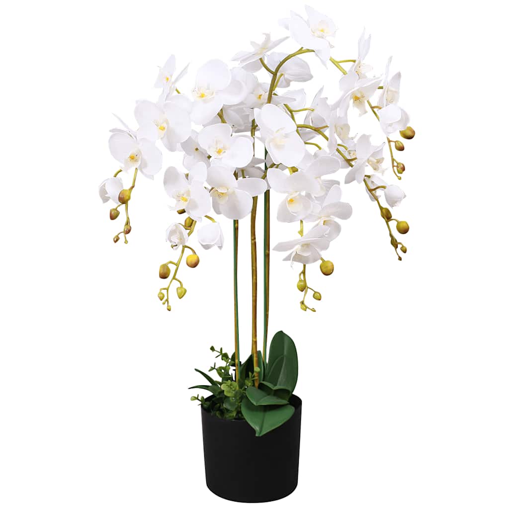 vidaXL Fake Plant | White and Green | Fabric, Plastic, Iron wire | Medium 1