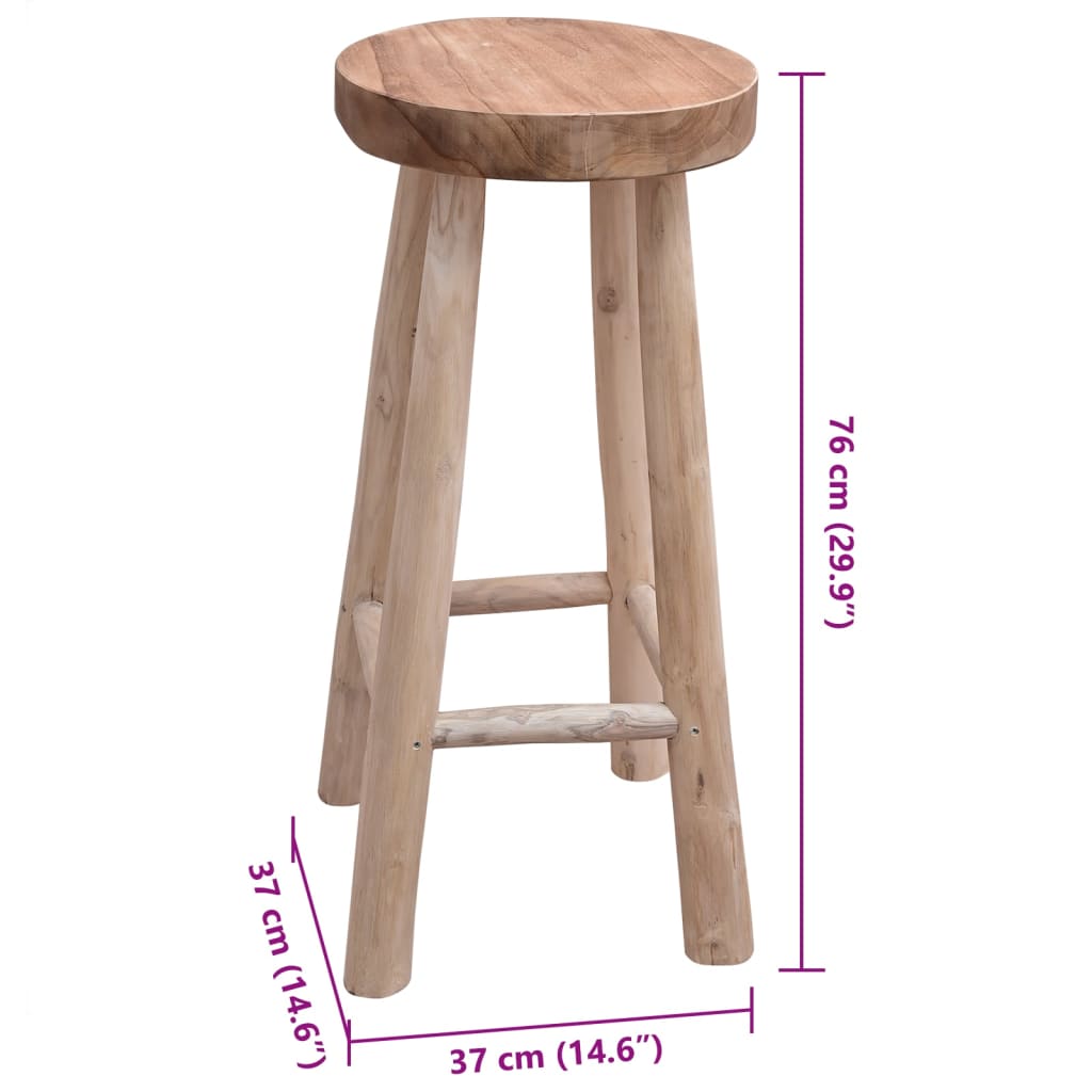 244545 vidaXL Bar Stool Solid Teak Wood 4
