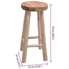 244545 vidaXL Bar Stool Solid Teak Wood 4