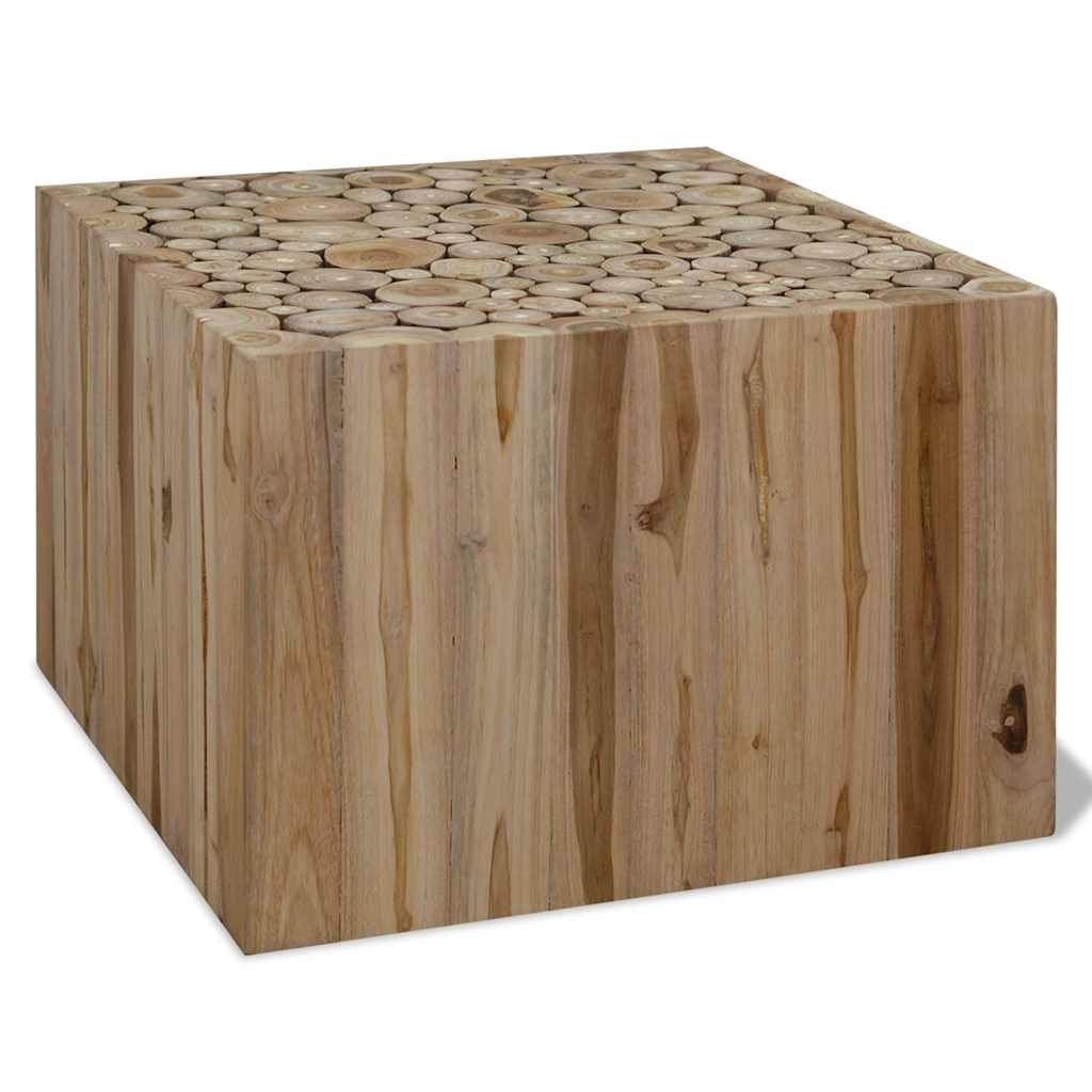 244555 vidaXL Coffee Table Genuine Teak 50x50x35 cm 1