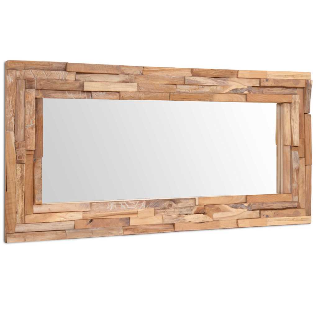 Decorative Mirror Teak Rectangular 120 x 60 cm