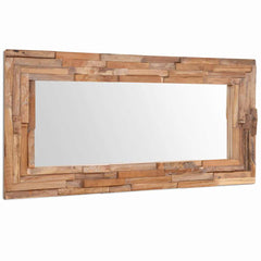 Decorative Mirror Teak Rectangular 120 x 60 cm