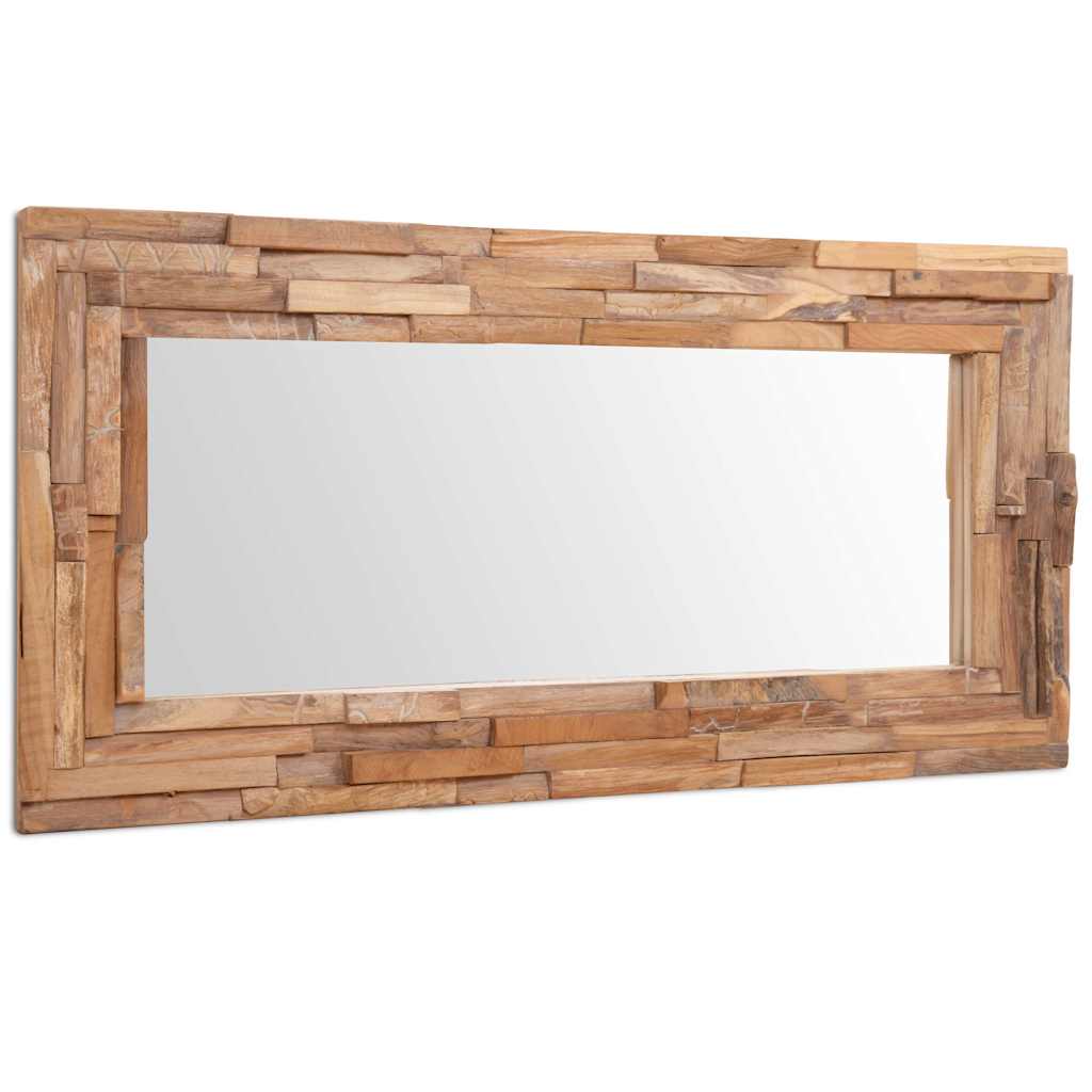 Decorative Mirror Teak Rectangular 120 x 60 cm
