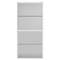 vidaXL Shoe Rack | White | Engineered wood, mirror | 63x17x134 cm | Shoe Cabinet 4