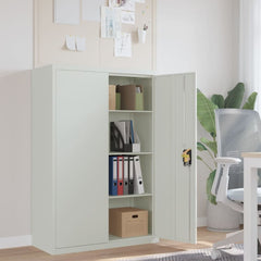 File Cabinet Steel Light Grey 90 x 40 x 140 cm