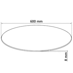 vidaXL Table Top Tempered Glass Round 600 mm 4