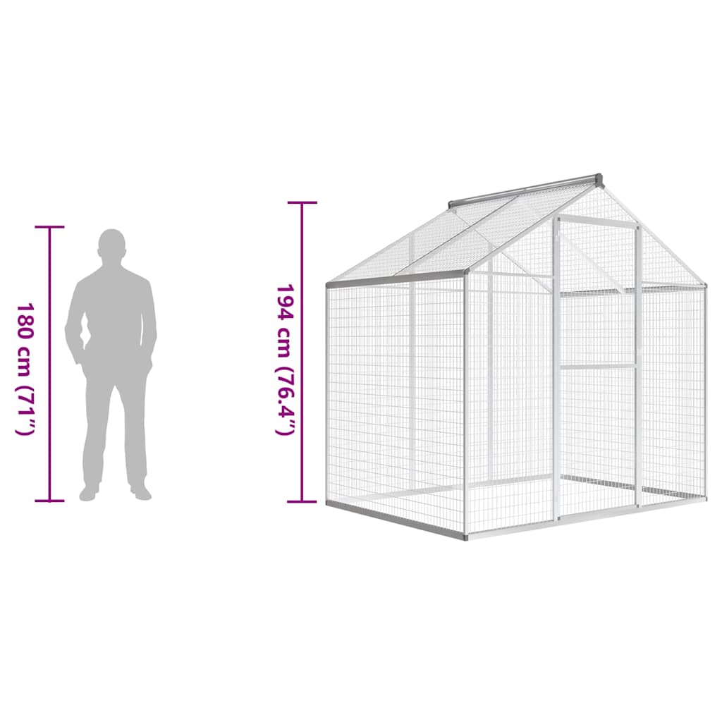 Outdoor Aviary Aluminium 178 cm 194 cm 122 cm