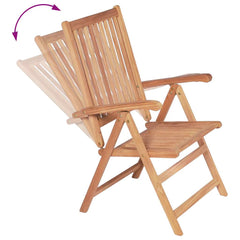 Reclining Folding Chairs Solid Teak Wood 2