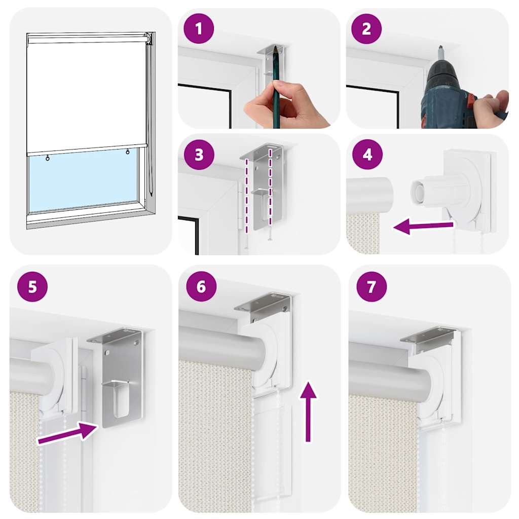 vidaXL Outdoor Roller Blind 205(W)x140(H) cm Cream 6