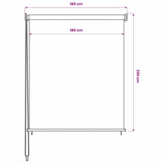 vidaXL Outdoor Roller Blind 185(W)x230(H) cm White 6