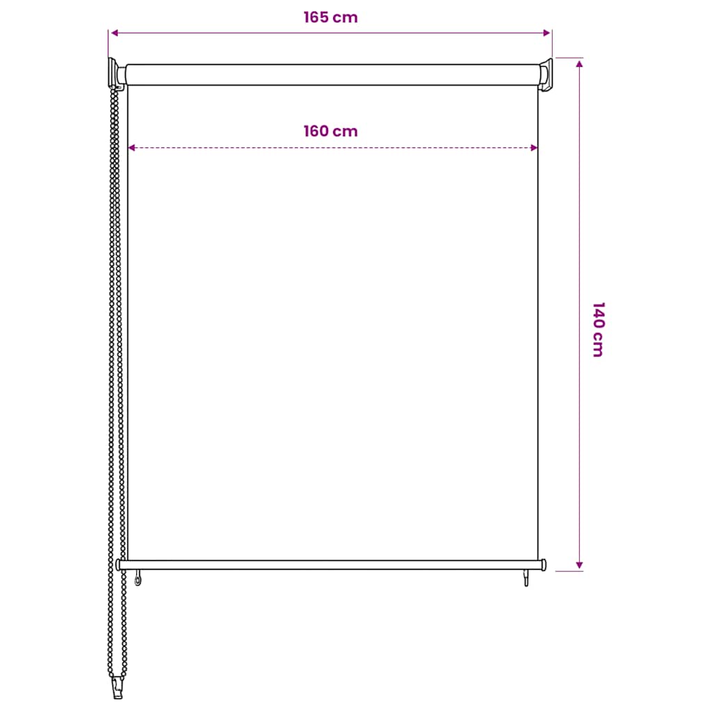 vidaXL Outdoor Roller Blind 165(W)x140(H) cm Anthracite 6