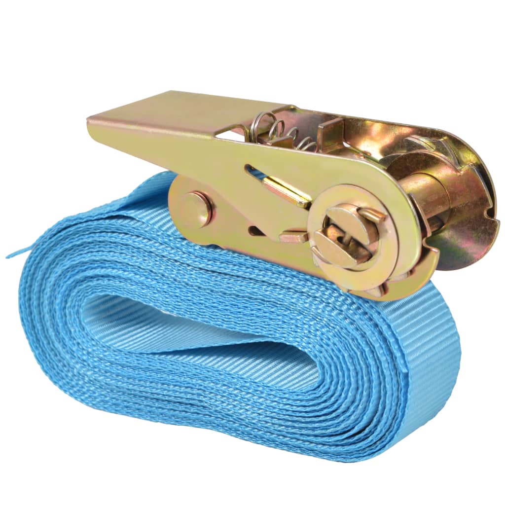 vidaXL Ratchet Tie Down Straps 10 pcs 0.8 Tonnes 4mx25mm Blue 3