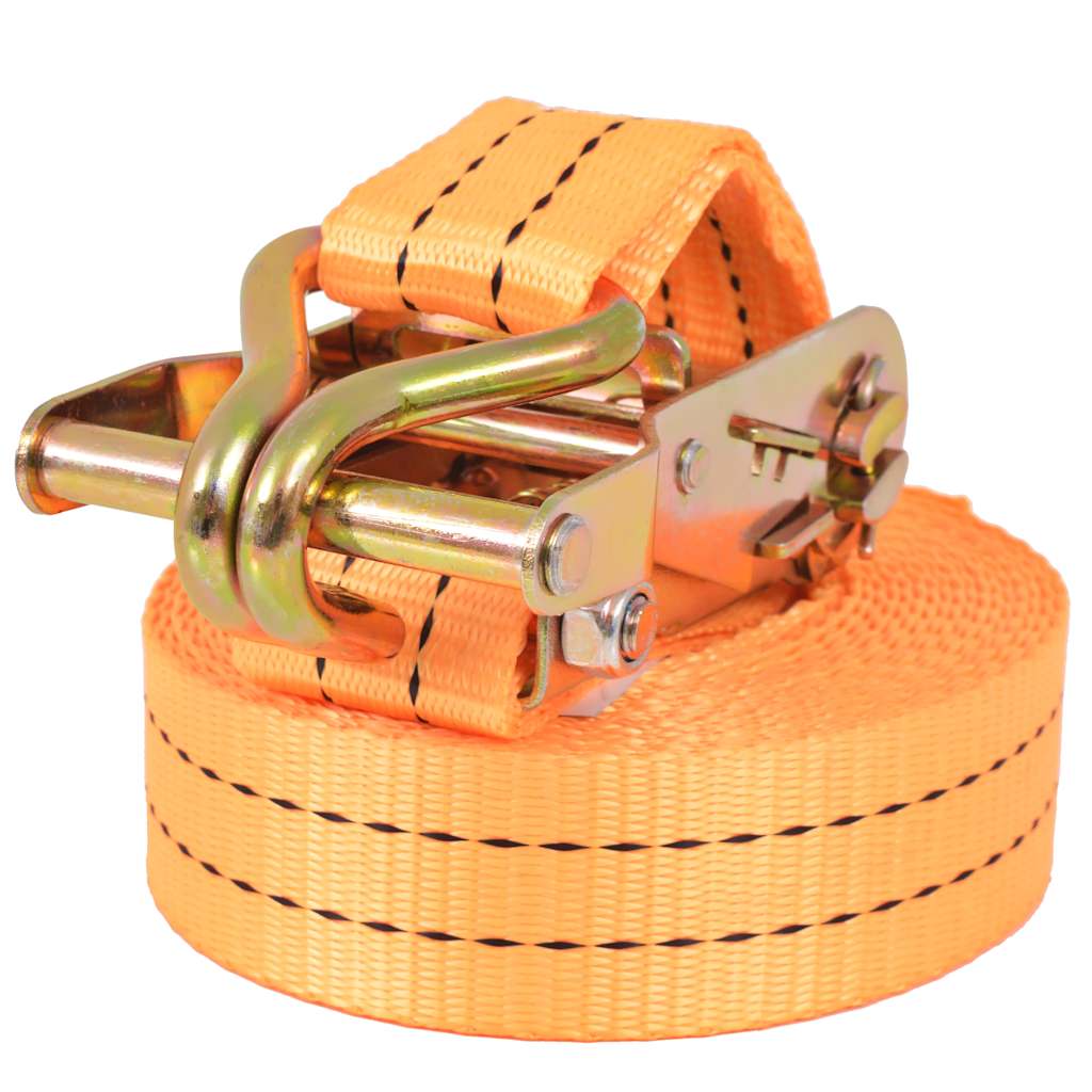 vidaXL Ratchet Tie Down Straps 4 pcs 1 Tonnes 6mx38mm Orange 2
