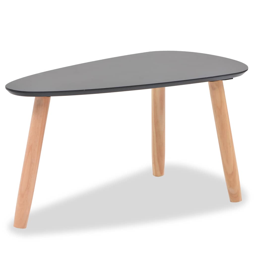 vidaXL Coffee Table | Set of 2 | Black | Solid pinewood legs, MDF tabletop 6