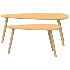 vidaXL Coffee Table | Set of 2 | Brown | Solid pine wood, MDF | Two-piece set 5