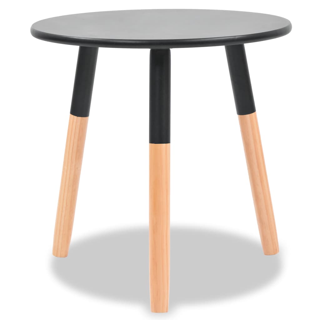 vidaXL Side Table Set 2 Pieces Solid Pinewood Black 4