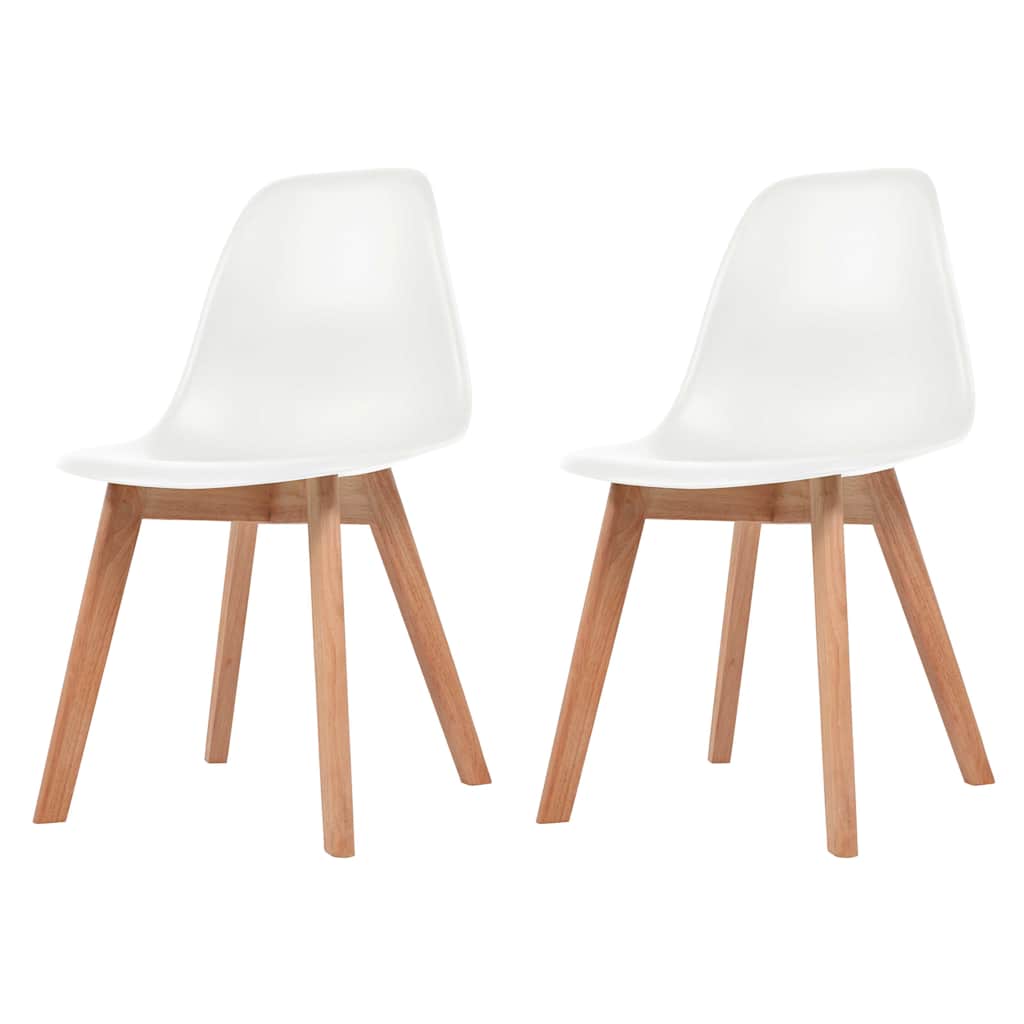 vidaXL Dining Chairs 2 pcs White Plastic 1