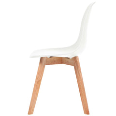 vidaXL Dining Chairs 4 pcs White Plastic 4