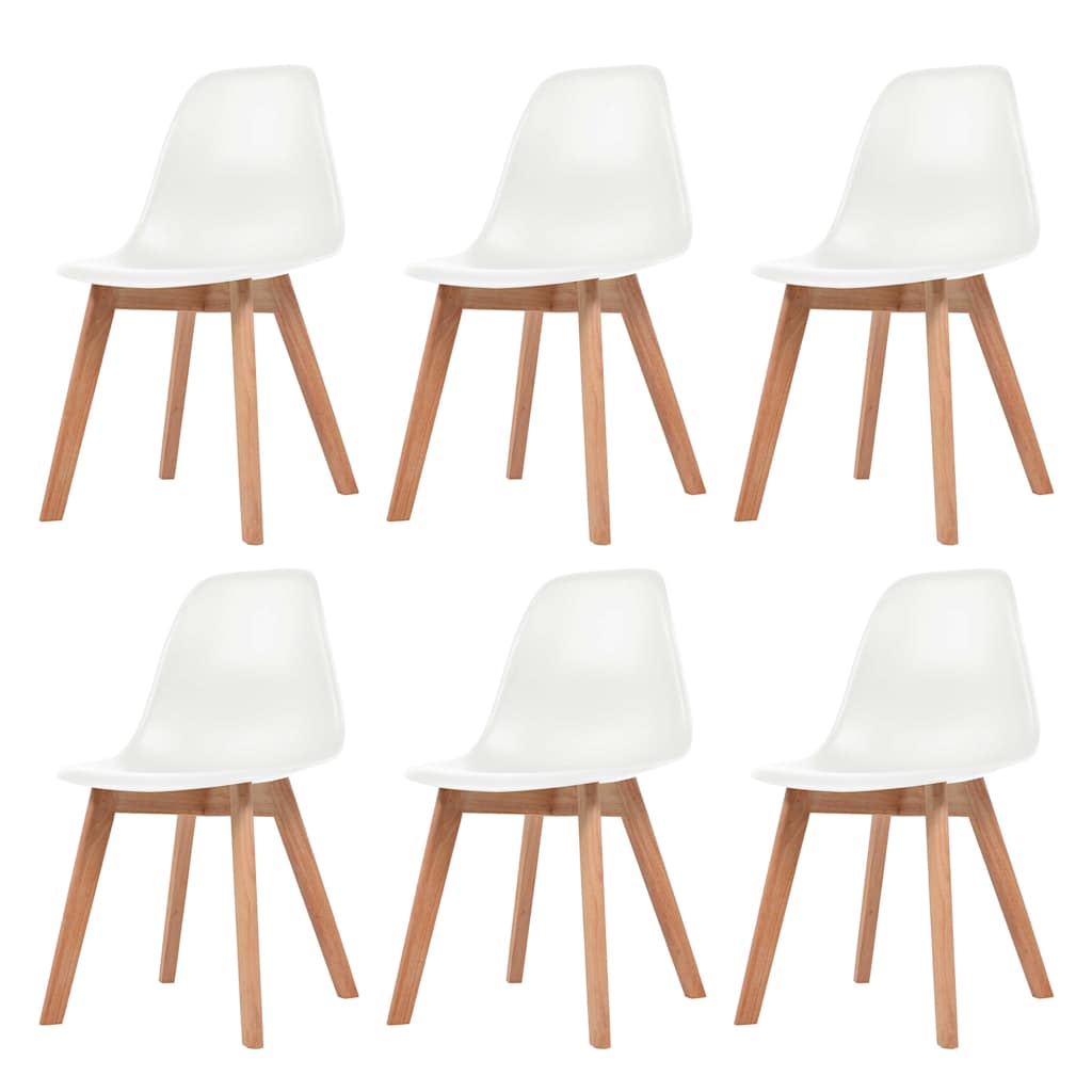 vidaXL Dining Chairs 6 pcs White Plastic 1
