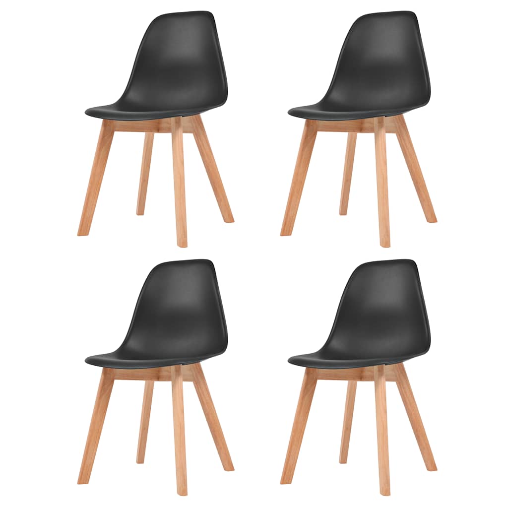 vidaXL Dining Chairs 4 pcs Black Plastic 1