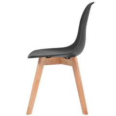 vidaXL Dining Chairs 4 pcs Black Plastic 4