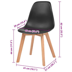 vidaXL Dining Chairs 4 pcs Black Plastic 6