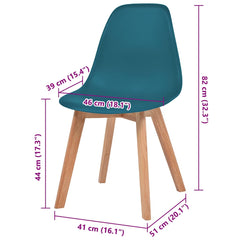 vidaXL Dining Chairs 2 pcs Turquoise Plastic 6