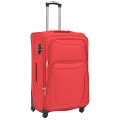 vidaXL 3 Piece Soft Case Trolley Set Red 3