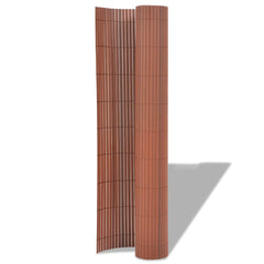 vidaXL Double-Sided Garden Fence PVC 90x500 cm Brown 2