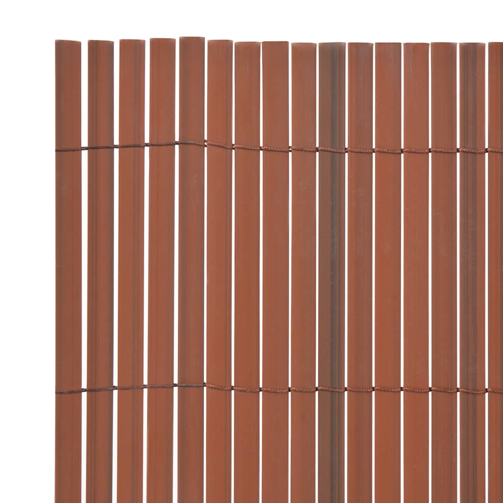 vidaXL Double-Sided Garden Fence PVC 90x500 cm Brown 3