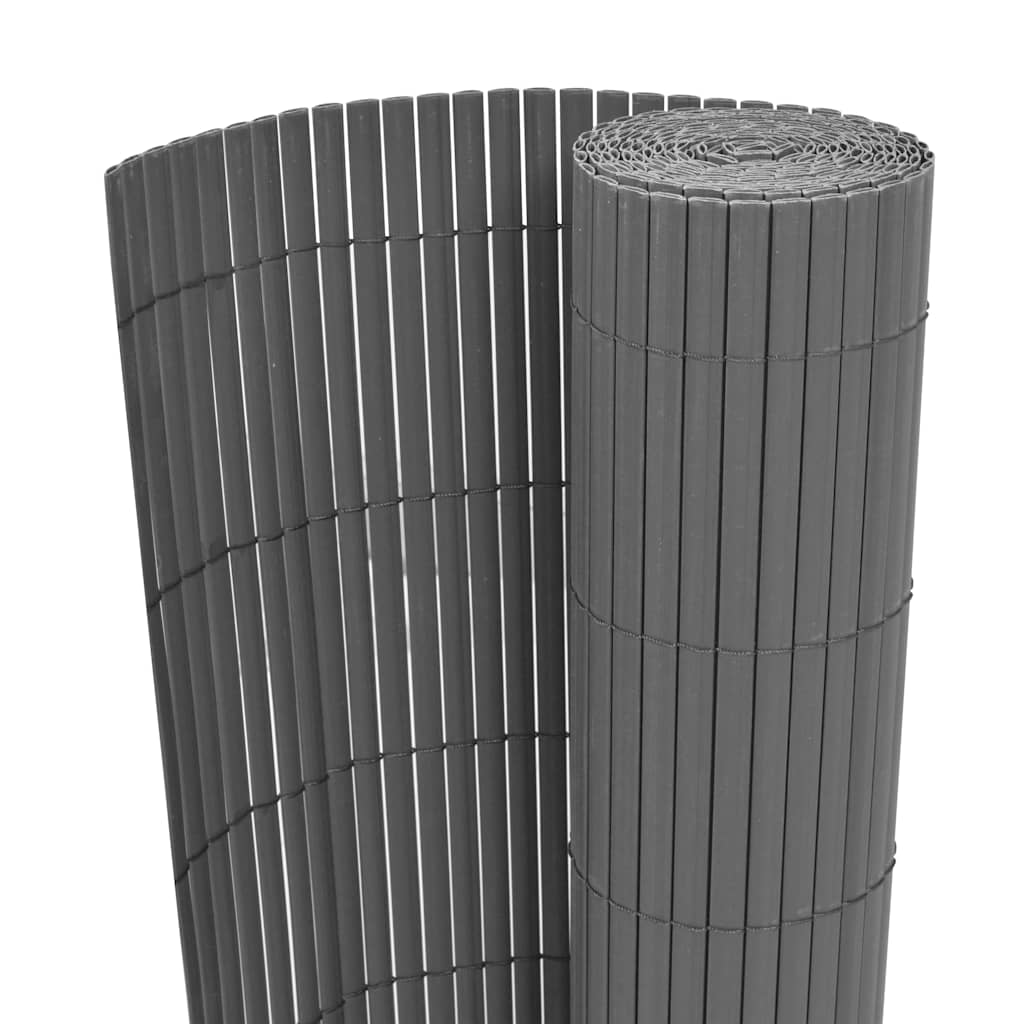 vidaXL Double-Sided Garden Fence PVC 90x500 cm Grey 1